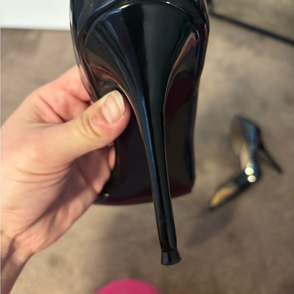 Elegant Black Peep-Toe Heels Size 39 Euro - Picture 3 of 3